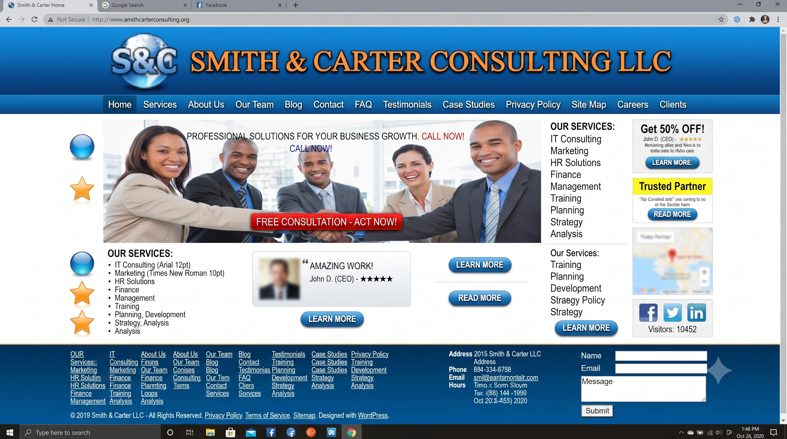 Before - Old Outdated Website